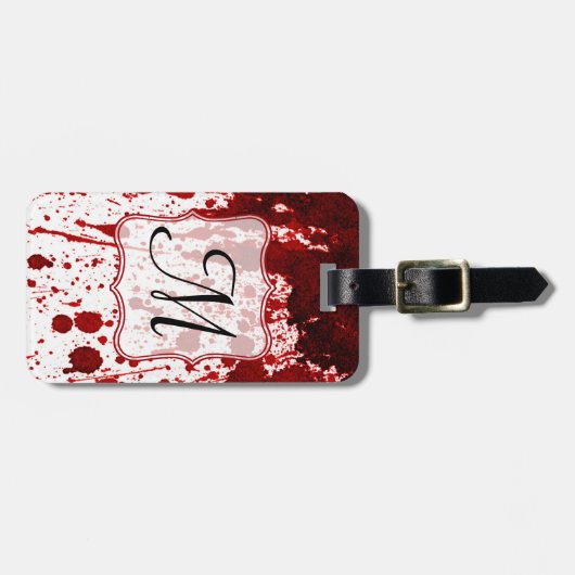 Vampier bloed druppelend zwembad monogram Bagagela Bagagelabel (Voorkant horizontaal)