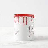 Vampier Bloed Ochtend Koffie Halloween Lettering Mok (Midden)
