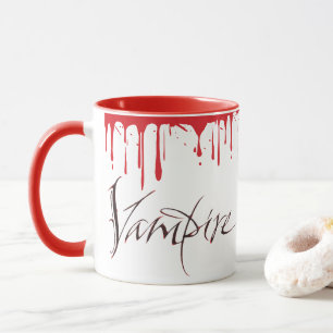 Vampier Bloed Ochtend Koffie Halloween Lettering Mok