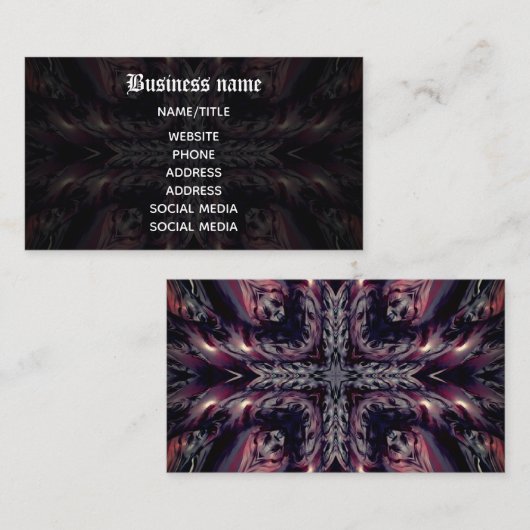 Vampier caleidoscoop gotisch visitekaartje (Voorkant / Achterkant)