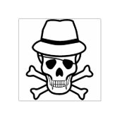 Vampier crossbones schedel illustratie kunststempe rubberstempel (Afrduk)