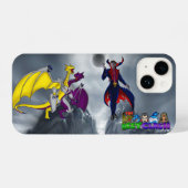 Vampier die twee draken in de kop vecht, de beste  iPhone hoesje (Achterkant horizontaal)