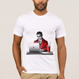 Vampier die van huis uit werkt - Grappige tech-hor T-shirt