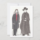 Vampier & Dominee Papieren Poppen Kaart (Voorkant)