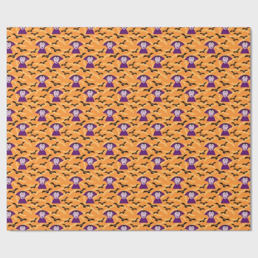 Vampier Dracula Halloween Kinder Schattigee vleerm Cadeaupapier (Vlak)