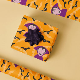 Vampier Dracula Halloween Kinder Schattigee vleerm Cadeaupapier