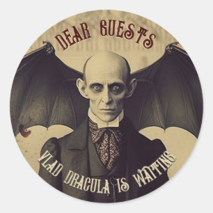 Vampier  Dracula Halloween Ronde Sticker