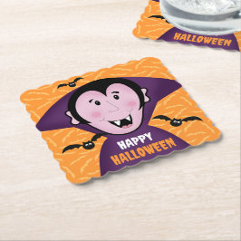 Vampier Dracula vleermuizen Kinder Schattigee Happ Kartonnen Onderzetters