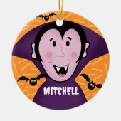 Vampier Dracula vleermuizen Kinder Schattigee Happ Keramisch Ornament (Voorkant)