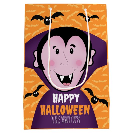 Vampier Dracula vleermuizen Kinder Schattigee Happ Medium Cadeauzakje (Achterkant)