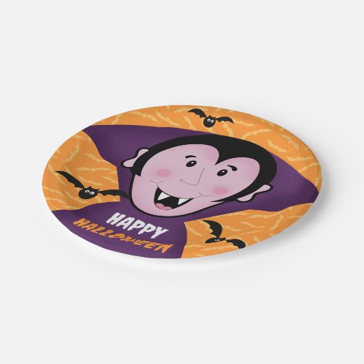 Vampier Dracula vleermuizen Kinder Schattigee Happ Papieren Bordje (Gekanteld)
