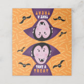 Vampier Dracula vleermuizen Kinder Schattigee Happ Plaatskaartje (Buitenkant ongevouwen)