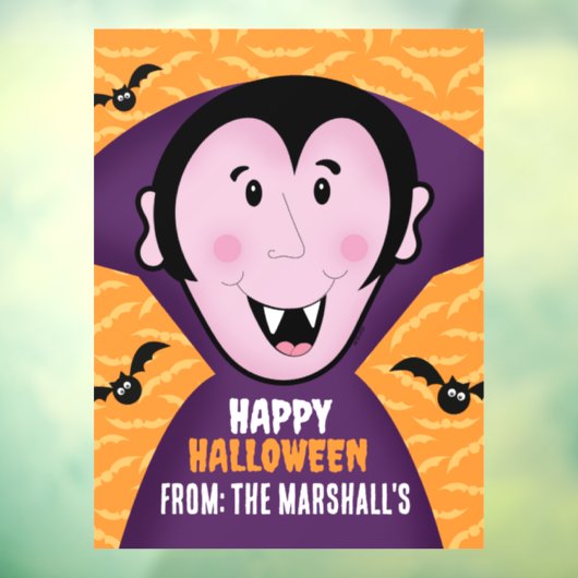 Vampier Dracula vleermuizen Kinder Schattigee Happ Raamsticker (Vel 3)