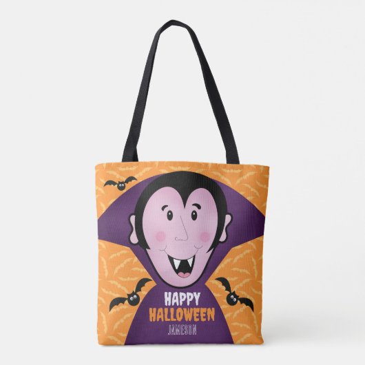 Vampier Dracula vleermuizen Kinder Schattigee Happ Tote Bag (Achterkant)