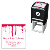 Vampier druppelen bloed - Halloween retouradres Zelfinktende Stempel (In situ)