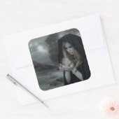 Vampier en hekserij vierkante sticker (Envelop)