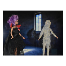 Vampier en mummie op jacht. Halloween Perfect Poster