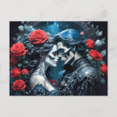 Vampier en schedel liefde voor altijd briefkaart (Voorkant)