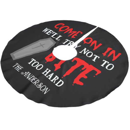 Vampier Familie Halloween Rode Bloed Kist Custom Kerstboom Rok (Gekanteld)