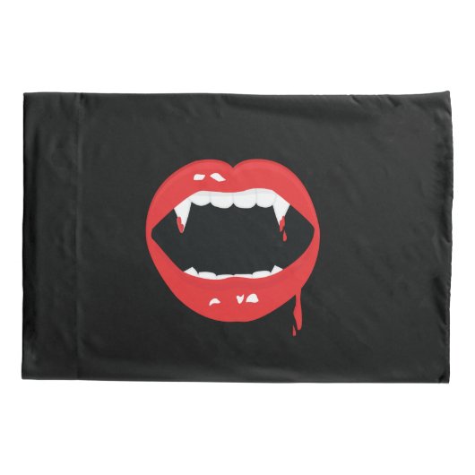 Vampier Fangs & Bloed Custom Gothic Kussensloop (Achterkant)