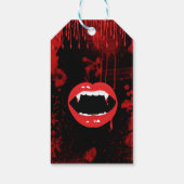 Vampier Fangs Bloed Dracula Halloween Party Favor Cadeaulabel (Achterkant)