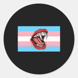 Vampier Fangs De Transgender Pride Vlag Halloween Ronde Sticker