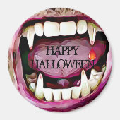 Vampier Fangs met Blood Drop Halloween Button Magneet (Voorkant)