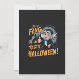 Vampier Funny heeft een Fang-Tastic Halloween Kaart