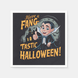 Vampier Funny heeft een Fang-Tastic Halloween Servet