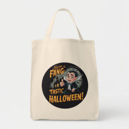 Vampier Funny heeft een Fang-Tastic Halloween Tote Bag
