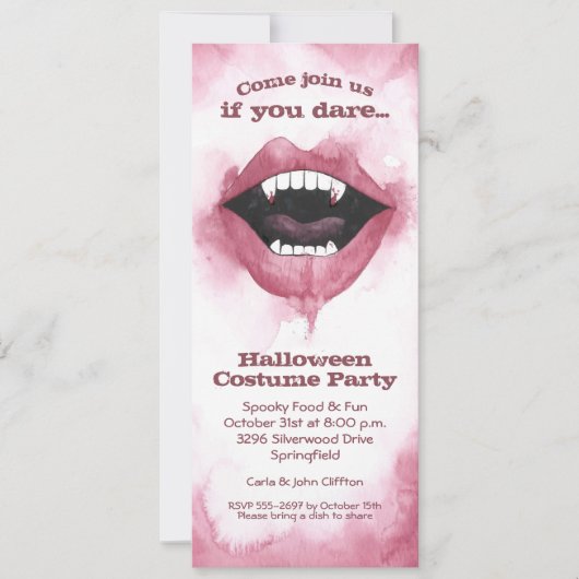 Vampier glimlach Halloween Kaart (Voorkant)