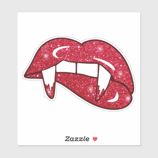 Vampier Glitter Lippen Rood Monster Fangs Sticker (Vel)