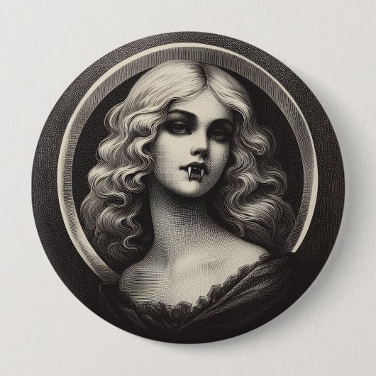 Vampier Gothic Horror Spooky Ronde Button 4,0 Cm (Voorkant)