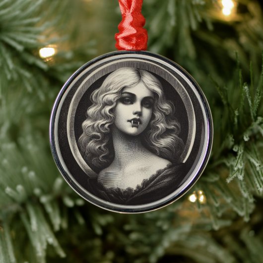 Vampier Gotische Horror Metalen Ornament (Boom)