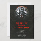 Vampier & Gotische Skulls Halloween Party Kaart (Voorkant)