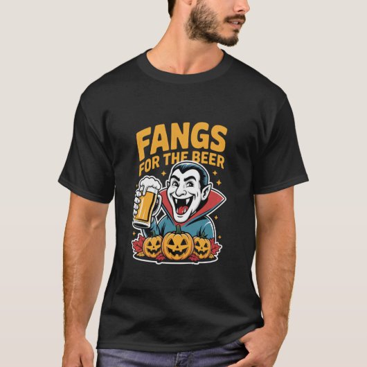 Vampier Grappig Halloween Bier Liefhebber T-shirt (Voorkant)
