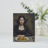 Vampier Gravin Vrouw Met Spaghetti Briefkaart (Staand voorkant)