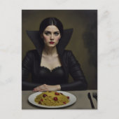 Vampier Gravin Vrouw Met Spaghetti Briefkaart (Voorkant)