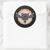 Vampier griezelig Schattige Halloween Ronde Sticker (Tas)