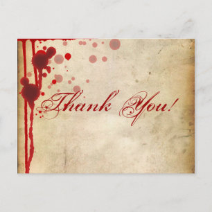 Vampier Halloween Bedankt Opmerking Fake Blood Red Briefkaart