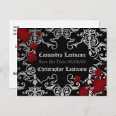 Vampier Halloween bruiloft | De datum opslaan Aankondigingskaart (Voorkant / Achterkant)