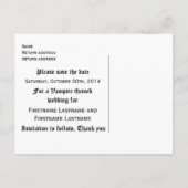 Vampier Halloween bruiloft | De datum opslaan Aankondigingskaart (Achterkant)