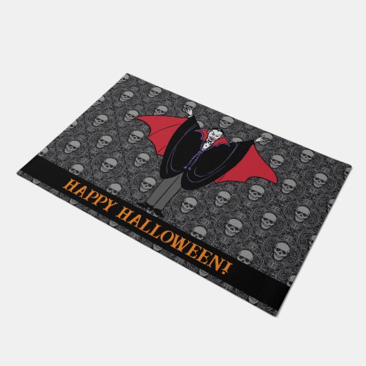 Vampier Halloween Custom Groet Gotische Skulls Deurmat (Schuin)
