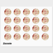 Vampier Halloween Dank u Bruiloft Fake Bloed Rood Ronde Sticker (Vel)