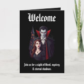 Vampier 🖤 Halloween feest- Zwarte Uitnodigingskaa (Voorkant)