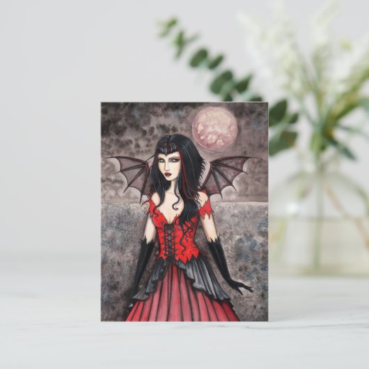 Vampier Halloween Gothic Fairy Briefkaart (Staand voorkant)
