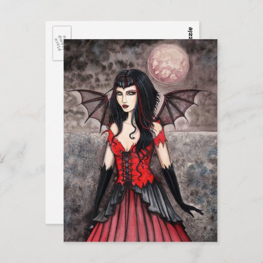 Vampier Halloween Gothic Fairy Briefkaart (Voorkant / Achterkant)