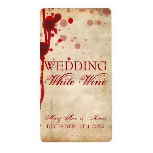 Vampier Halloween Wijnlabel Fake Blood Red Etiket (Voorkant)