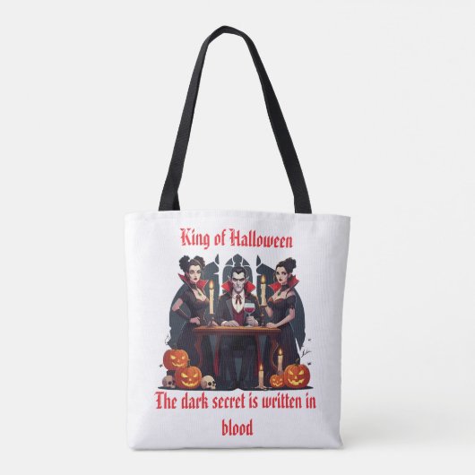 Vampier Halloween Witte Canvas tas 🧛‍♂️🤍 (Achterkant)