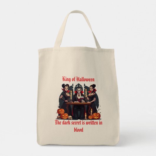 Vampier Halloween Witte Canvas tas 🧛♂️🤍 (Achterkant)